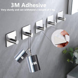 4 stuks zelfklevende haken, extra sterk, zelfklevend, zilver, roestvrij staal, SUS304 waterdicht, multifunctionele handdoekhaken, zonder boren, met 3M kleefpads, voor badkamer en keuken