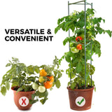 Plantenhouder, klimhulp, planten, robuuste tomatenkooi, tuinplant, steunstangen, kooi, lang staal, kunststof gecoate plantensticks met verbindingsstang (twee sets)