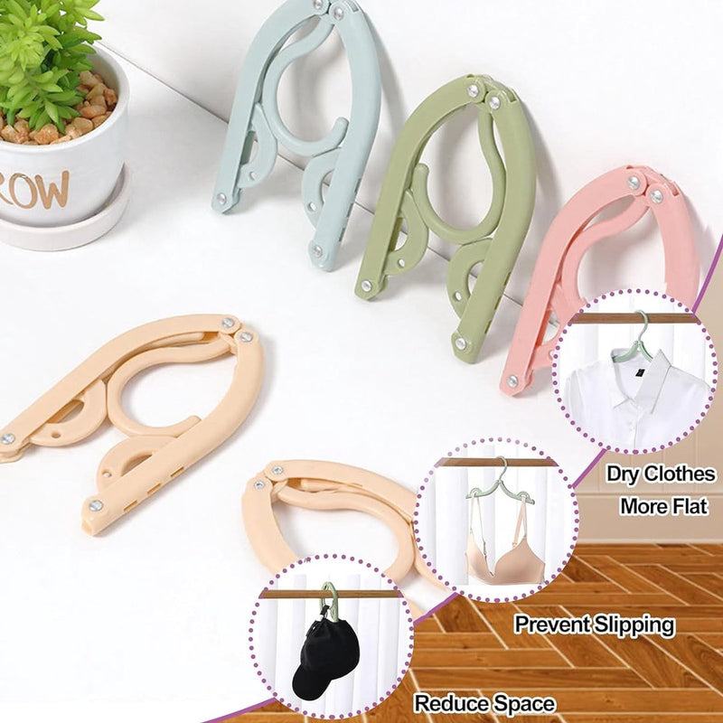 Set van 12 opvouwbare kleerhangers, draagbare hangers, opvouwbaar, met antislipoppervlak in vier kleuren, ruimtebesparend, draagbare reishanger voor thuis, hotel, reizen, kamperen