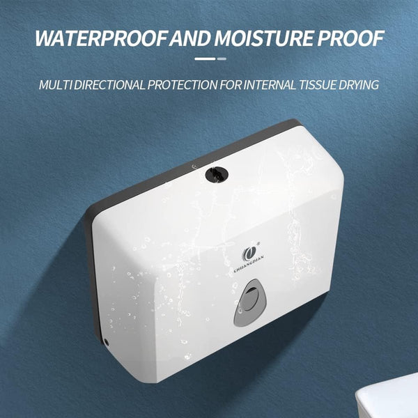 handdoekdispenser Multi-vouwdispenser voor badkamer keuken Plastic handdoekdispenser met slot Toiletrolhouder Dunne wandhanddoekdoos (wit)