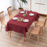 Tafelkleed waterafstotend linnenlook | vlekbescherming, afwasbaar | tuintafelkleed buiten, tafelkleed eettafel | rood - 90 x 90 cm