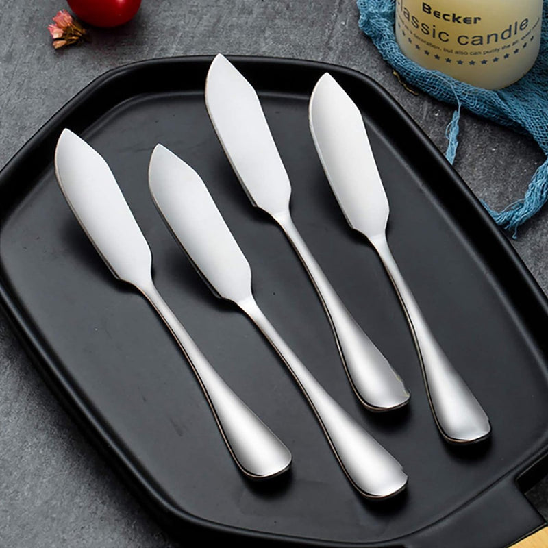 4-delige botermessenset, roestvrijstalen botersmeermessenset, 15 cm, kaasspatelset, sandwichkruidenjamspatel voor keuken, restaurant