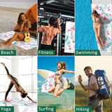 Strandhanddoek, microvezel, handdoek, badhanddoek, maat XXL (180 cm x 80 cm), zandvrij, licht, sneldrogend, strandhanddoek voor dames, heren, kinderen, strand, reizen, sport, yoga, 2024,