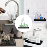 2 stuks zwarte badkamerdecoratie, dienblad zwart, badkamer dienblad, geschikt voor badkamerwerkblad, wastafel, toiletten (zwart)