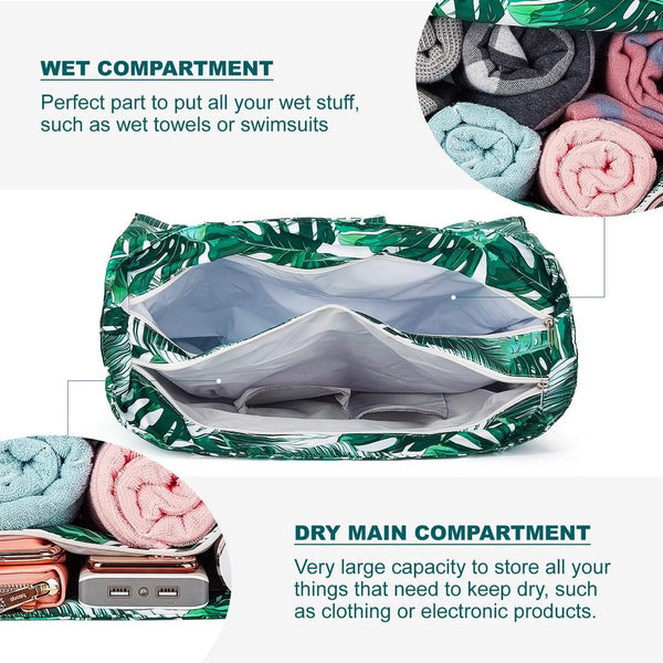 Strandtas damesschoudertas waterdicht zanddicht lichtgewicht strandtas zwembadreistas met ritssluiting