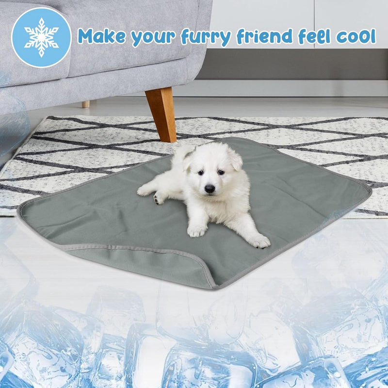 Waterdichte koeldeken voor honden, aan beide zijden bruikbare waterdichte bankovertrek, meubelbescherming, wasbaar, lekvrij, comfortabel, 75 x 50 cm, grijs