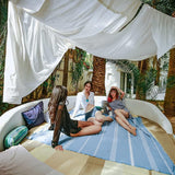 Strandhanddoek, groot, 300 x 200 cm, van 100% katoen, stranddeken voor familie-saunahanddoek, badhanddoek, XXL-zandvrije strandstoel, hamamdoek, verpakt als cadeau