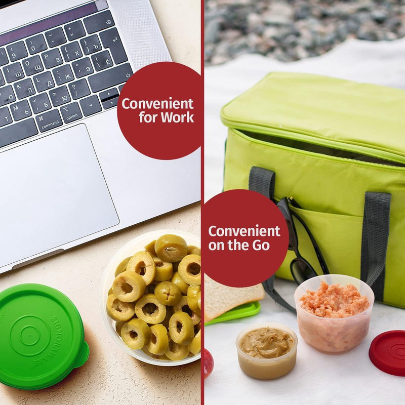 Kruidenbekers met deksels, 16 stuks 37 ml saladedressingcontainers voor kleine voedselopslagcontainers Lekvrij herbruikbaar plastic BPA-vrij lunchbox Picknick reizen