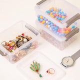 Opbergdoos, kleine opbergdoos, met deksel, stapelbaar, handgreep, clips, kleine onderdelen (500 ml, 10-delige set)