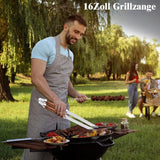 26 stuks roestvrij stalen barbecue-accessoires, hoogwaardige BBQ-grillbestek, koffer, perfecte grillgereedschapsset voor mannen, cadeau met draagbare opbergkoffer en vleesthermometer, bruin