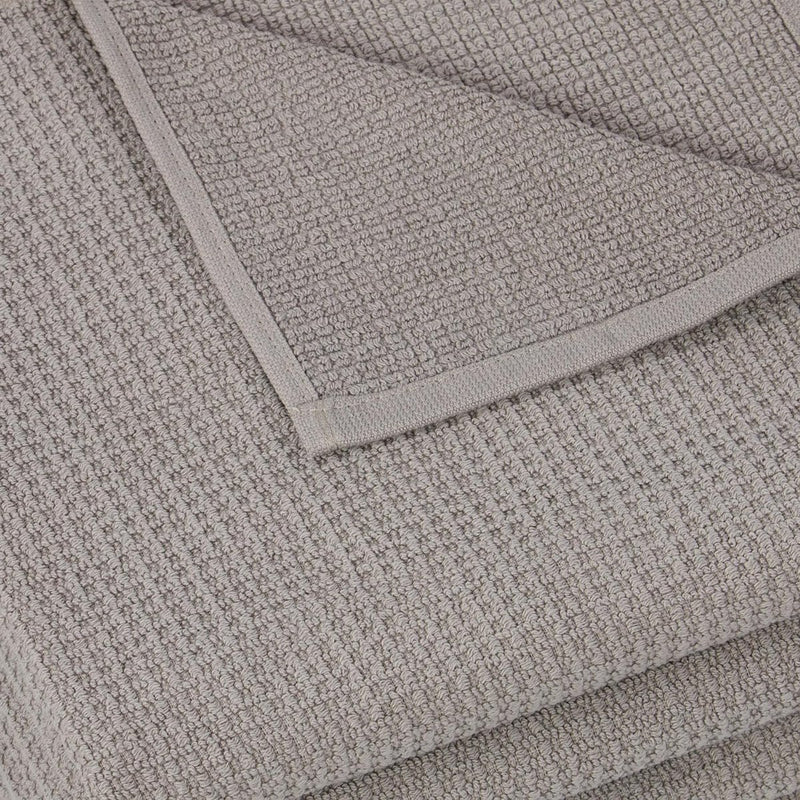 Set van 6 handdoeken wafelpique, 100% katoen, 50x70 cm, Stone