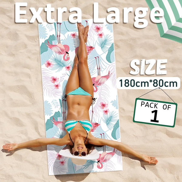 Strandhanddoek, microvezel, handdoek, badhanddoek, maat XXL (180 cm x 80 cm), zandvrij, licht, sneldrogend, strandhanddoek voor dames, heren, kinderen, strand, reizen, sport, yoga, 2024,