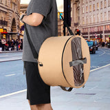 Hoedenorganizer voor dames en heren, ronde opbergdoos, draagbare hoedenhouder van vilt, hoedenhouder met stofdicht deksel, hoedenplank voor kast of reizen (43,5 cm D x 25,5 cm, kaki)