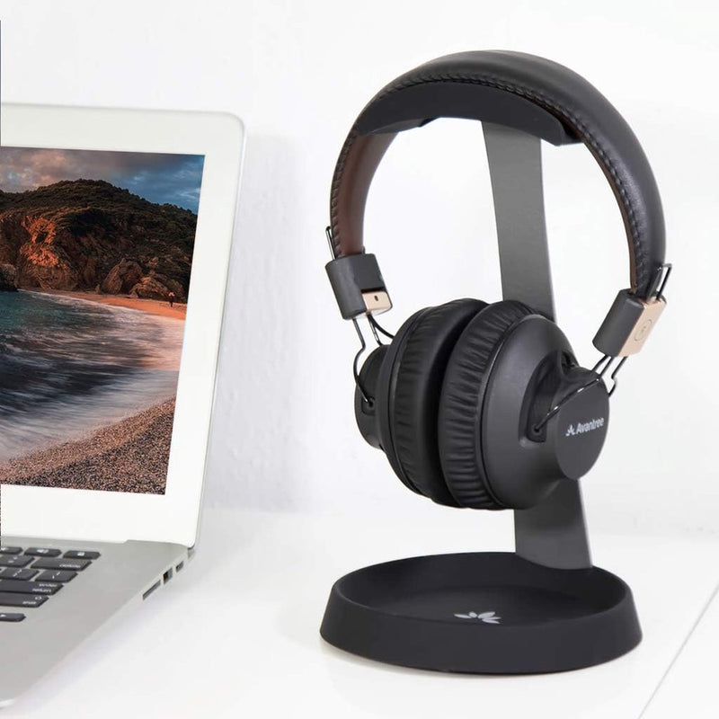 koptelefoonhouder houder standaard, stabiele hoofdtelefoonstandaard met kabelhouder voor Sennheiser, Sony, Audio-Technica, Bose, Beats, Gaming Headset, metaal & siliconen