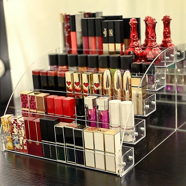 5 lagen acryl nagellak organisator houder, transparante nagellak opslag, nagellak plank voor badkamer, cosmetische opslag
