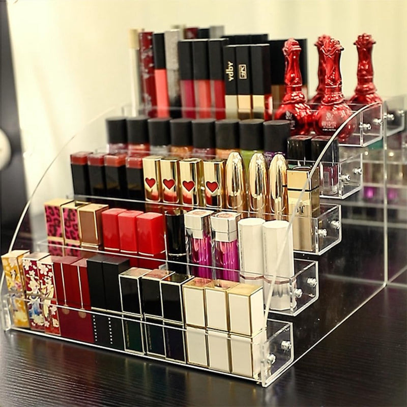 5 lagen acryl nagellak organisator houder, transparante nagellak opslag, nagellak plank voor badkamer, cosmetische opslag