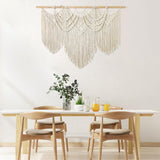 Grote macramé wandtapijt, Boheems chic, geweven wandtapijt, boho, wanddecoratie, katoenen touw, wandtapijt, muurdecoratie, kunsthandwerk voor slaapkamer, woonkamer, woning, wandgordijn,