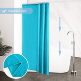 Douchegordijn, 120 x 180 cm, textiel, badgordijn van polyester, schimmelbestendig, waterafstotend, wasbaar, aquamarijn, met 8 douchegordijnringen