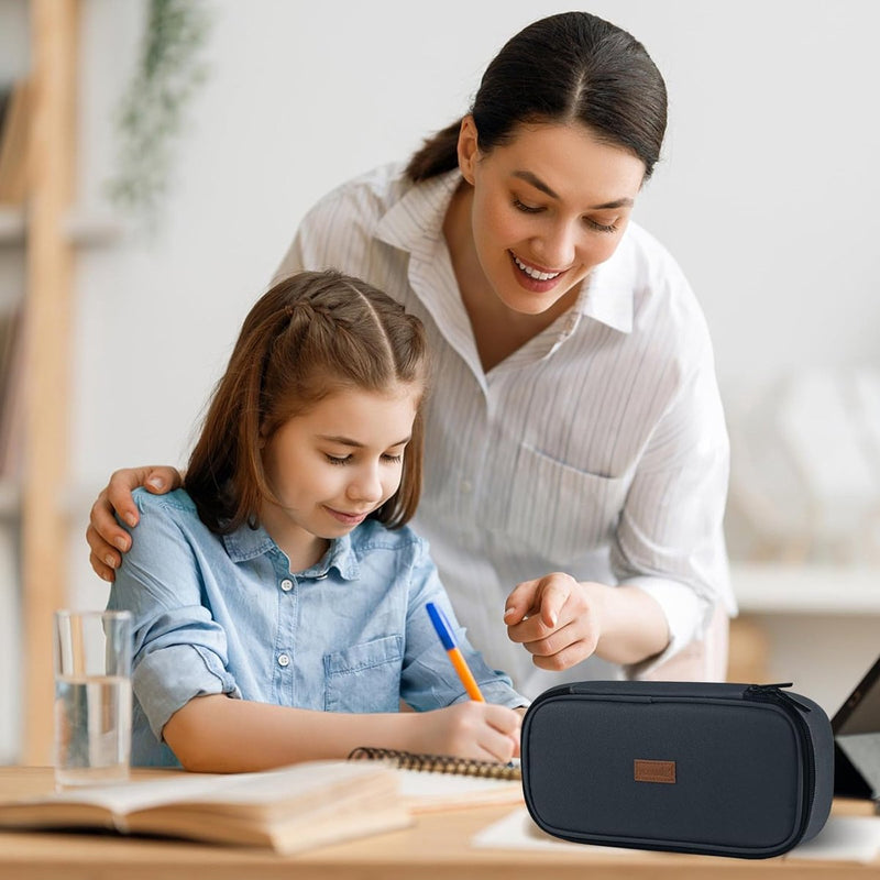 Etui Oxford Etui Volwassene Enkele Etui Etui Meisjes Etui Organizer met Rits voor Tieners Jongens Grafiet, grafiet, etui