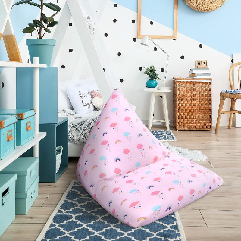 Bed Kinderen Piramidevorm Comfortabel Peuter Zacht Kindveilig Speelkamer Zitzak (Regenboog)