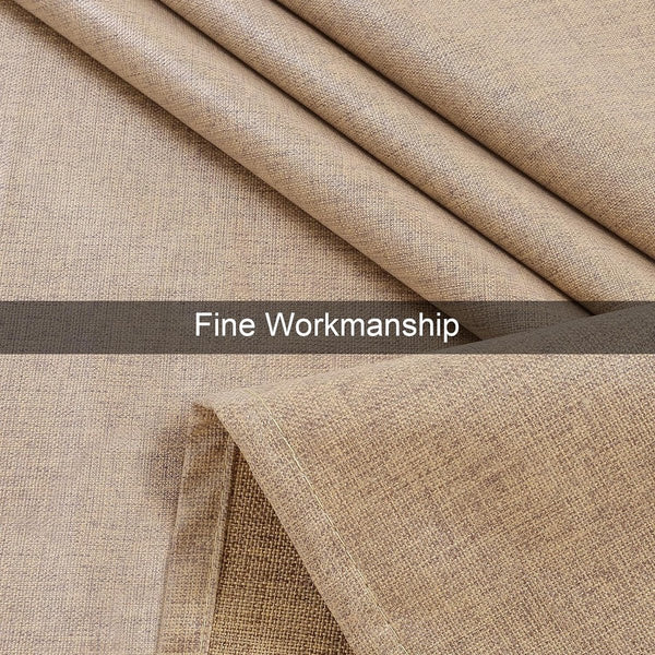 Tafelkleed in linnenlook, afwasbaar, lotuseffect, rechthoekig, 140 x 140 cm, tafelzeil, waterafstotend, tafellinnen, vlekbescherming, lichtbruin