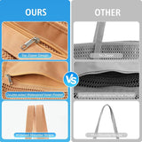 Strandtas voor dames, extra grote strandtassen, zwembadtas, strandschoudertas, voor strand, winkelen, vakantie en reizen, Ritssluiting aan de bovenkant, tote