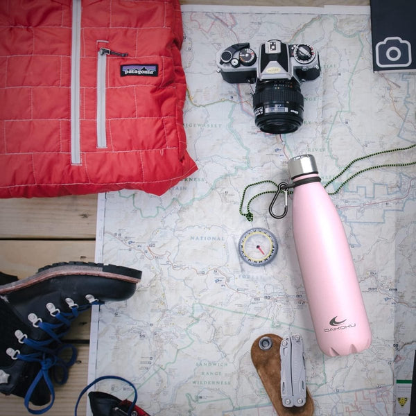 Roestvrijstalen waterfles | 100% lekvrij | Houdt 12 uur warm en 24 uur koud BPA-vrij en gezond | Modieuze kleur, ideaal voor dagelijks gebruik en buitengebruik Roze | 500 ml