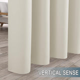 Terrasgordijnen, buitengordijnen, waterdicht, set van 2, H 243 x B 132 cm, buitengordijn, waterdicht privacyscherm en zonwering, balkongordijn, ondoorzichtig ooggordijn, lichtbeige