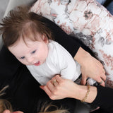 Borstvoedingskussen, XXL, zijslaapkussen, katoen - zwangerschapskussen, ondersteuningskussen, volwassenen, 165x70 cm, wilde roos