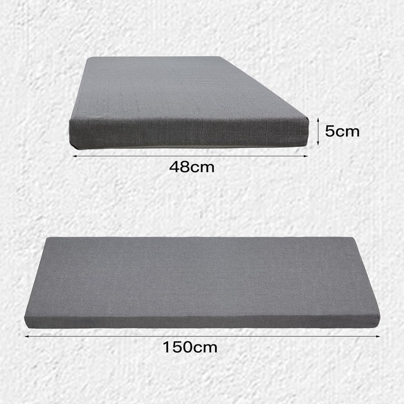 Bankkussen, stoelkussen voor vensterbank, wasbaar, afneembaar tuinbank, antislip, bankkussen, zitkussen voor buiten, tuinmeubelen, terras, binnen