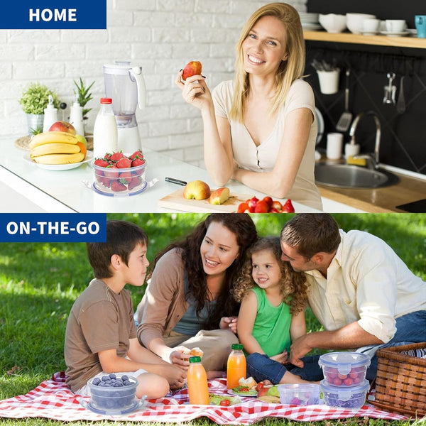 6 PACK 600ML voedselbewaarcontainers met deksel klein, slakommenset, maaltijdbereiding, fruitschaal, ijscontainer voor ijs, dessertkommen, plastic kom, diepvriescontainers klein