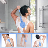 Rugborstel met lange handgreep voor douche, 22" badborstel voor douche, rugschrobber, exfoliatie en verbeterde huidgezondheid voor ouderen met beperkte armbeweging