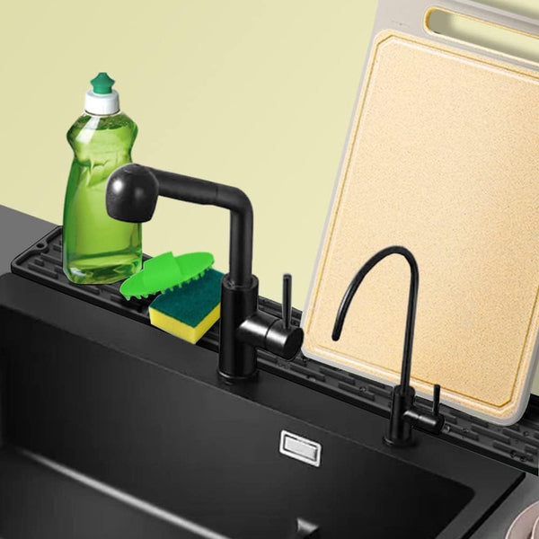 Siliconen droogkussen, 2 stuks, siliconen sponsframe, keukenaanrecht, tidaling apparaat, siliconen afvoerkussens zijn geschikt voor sponskwast voor sponskwast (zwart)