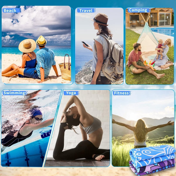 Strandhanddoek XXL microvezel strandhanddoek, microvezel badhanddoek, set van 2, strandhanddoeken, 180 x 90 cm, sneldrogend, dunne strandhanddoeken, grote lichte badhanddoek, strand, kleurrijk