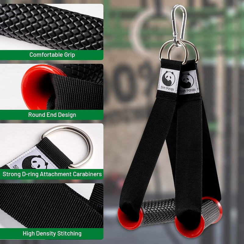 2 stuks eenhandsgrepen, lattrekgreep voor fitnessbandenset, ideaal voor workout aan het trekkoord, kabelstation of krachttoren, oefeningen