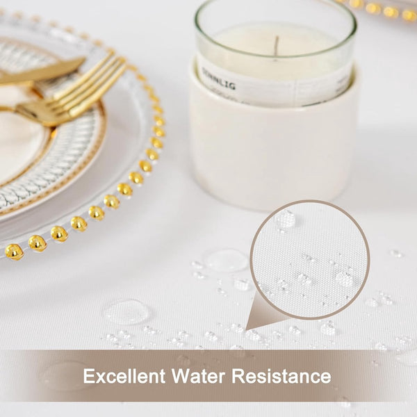 Vierkant onderhoudsvriendelijk tafelkleed, tafelkleed in linnenlook, wasbaar, vlekbestendig,