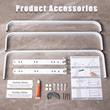 Handdoekstang, groot, zonder boren/stansen, 60 cm, meerlaags aluminium, handdoekhouder, wandrek, wandmontage, wandmontage, wandhanddoekhouder, 3 verdiepingen, badhanddoekstang voor badkamer en keuken