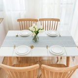 Tafelloper landhuisstijl grijs boho tafel loper met kwastjes rustieke table runner, 32x228 cm, lichtgrijs