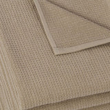 Set van 6 handdoeken wafelpique, 100% katoen, 50x70 cm, cappuccino