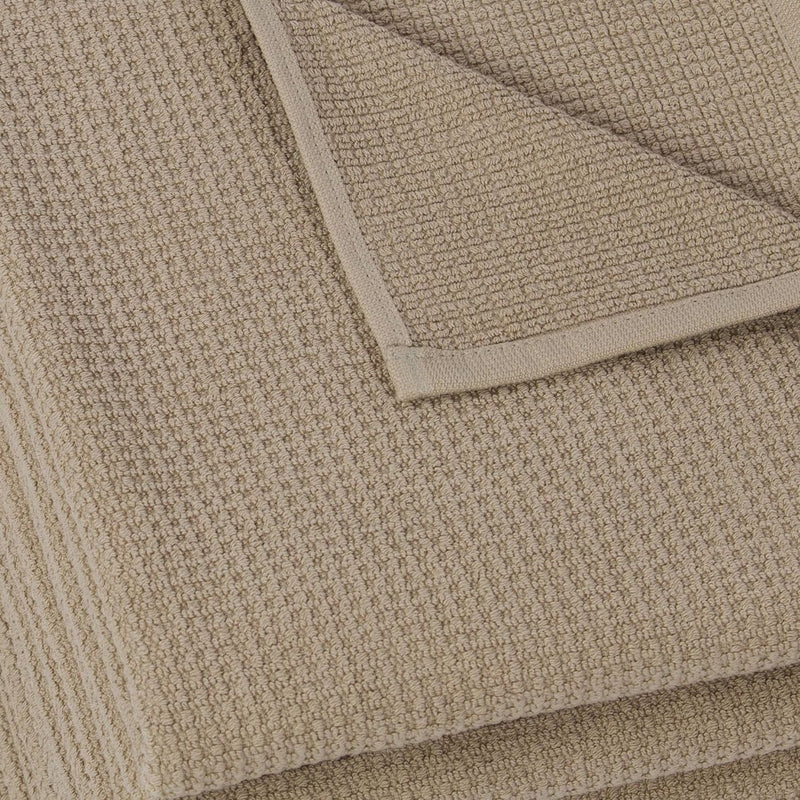 Set van 6 handdoeken wafelpique, 100% katoen, 50x70 cm, cappuccino