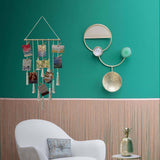 Hangende fotowand, met 15 houten klemmen, weergave van 15 foto's, voor het ophangen van fotocollages, decoraties, prints, kunstwerken en foto's