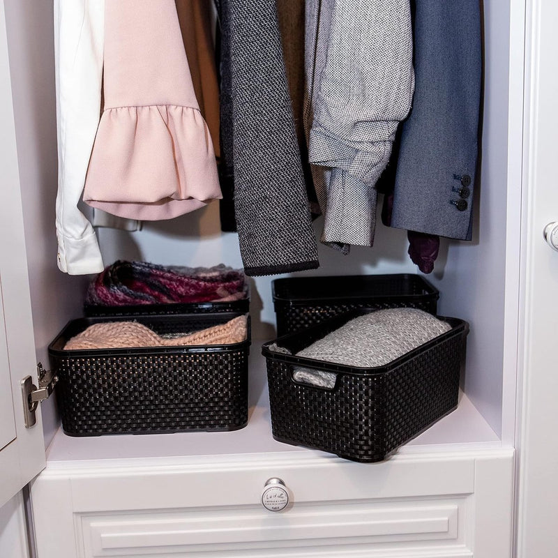 3-delige set, maat M, 10 l, BPA-vrije kunststof (polypropeen), zwart, 3 stuks