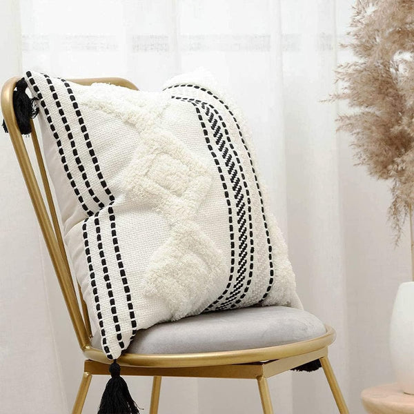 Set van 2 boho-kussenslopen, 45 x 45 cm, decoratieve kussenhoezen, boho-kussen, sierkussen, katoenen kussenhoezen, bankkussen, hoofdkussen voor bank, slaapkamer, woonkamer, auto