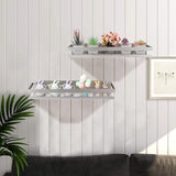 Set van 2 roestvrijstalen wandplanken van 40 cm met schroeven Plank Zilveren wandplanken Wandplanken Decoratieve planken