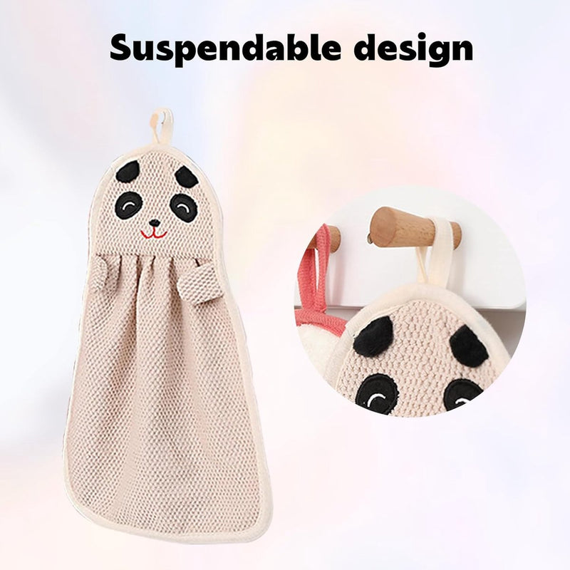 4 stuks kinderhanddoeken superabsorberende microvezel sneldrogende gezichtshanddoeken met ophanglus keukenhanddoek voor badkamer keuken (dierenmotief)