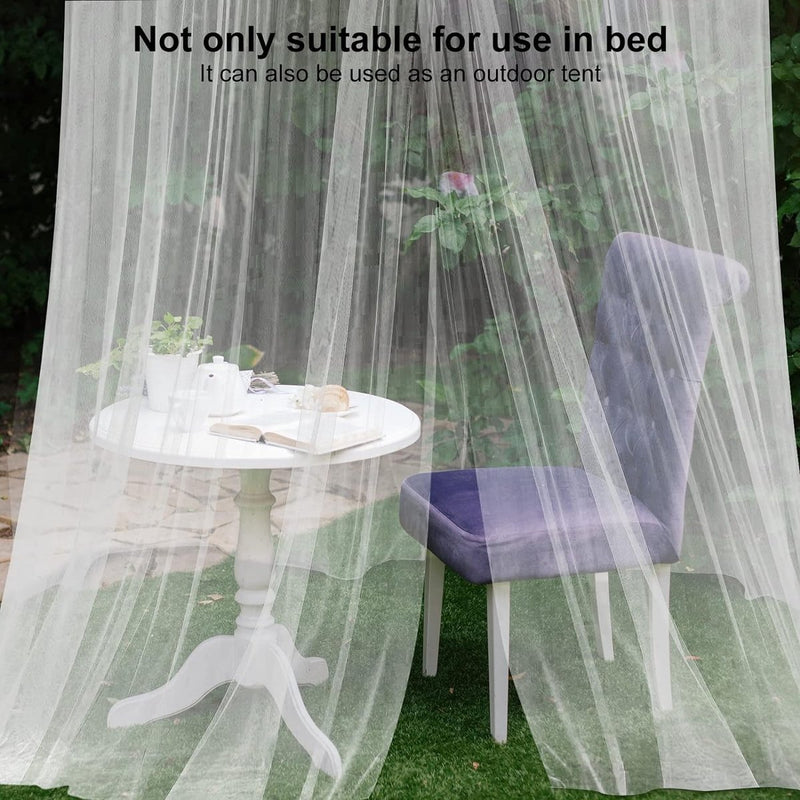 Klamboe, klamboe, tweepersoonsbed met 4 hoekpalen, groot muggennet voor bed, eenpersoonsbed en tweepersoonsbed, vliegennet, draagbaar muggennet voor volwassenen, kinderkamer, 190 x 210 x 240 cm (wit)