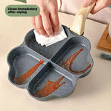 Pancakepan met antiaanbaklaag, 20 cm, 4 gaten, aluminium pan voor ontbijt, gecoate pan voor gasfornuis, inductie