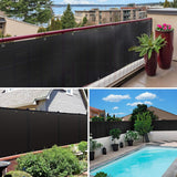 Balkonscherm, inkijkbescherming, balkonscherm voor terras en hek, HDPE-weefsel, uv-bescherming, weerbestendig, zwart, 90 x 500 cm