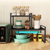 Keukenrek op het werkblad, uitbreidbaar, multifunctioneel metalen keukenrek, heavy duty, verstelbaar werkbladenrek, kruidenrek, organizer, pantry, vrijstaand voor keuken en badkamer