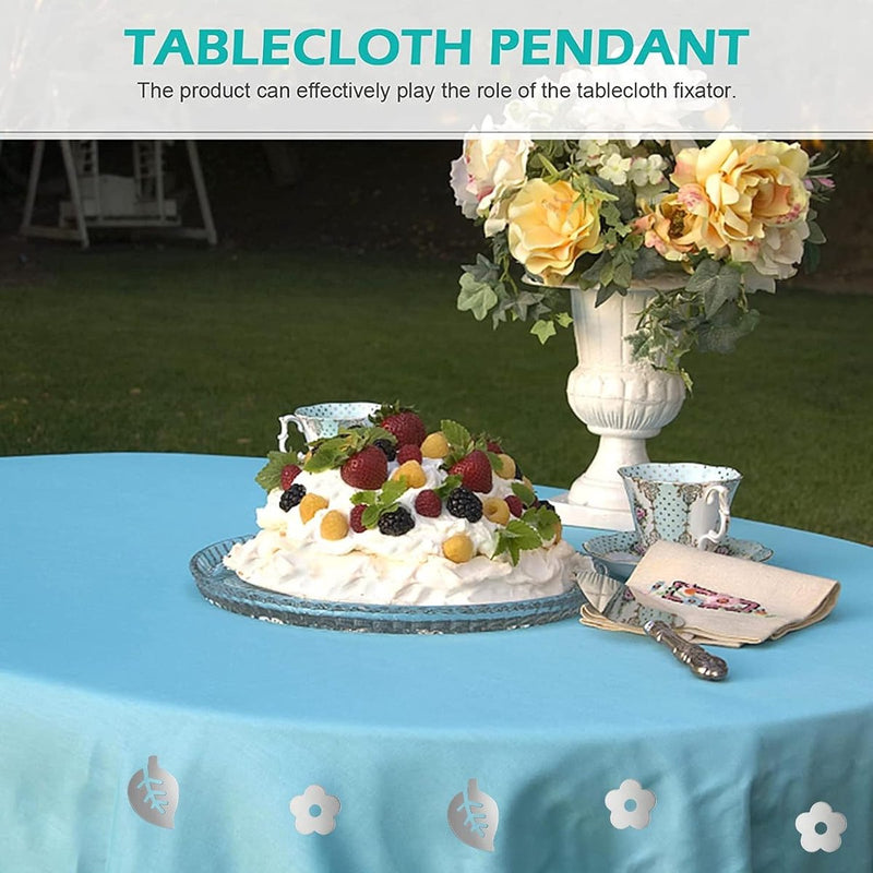 Set van 8 tafelkleedgewichten met magneet, bloemenblad, extra zware magnetische gewichten voor buiten, binnen en buiten